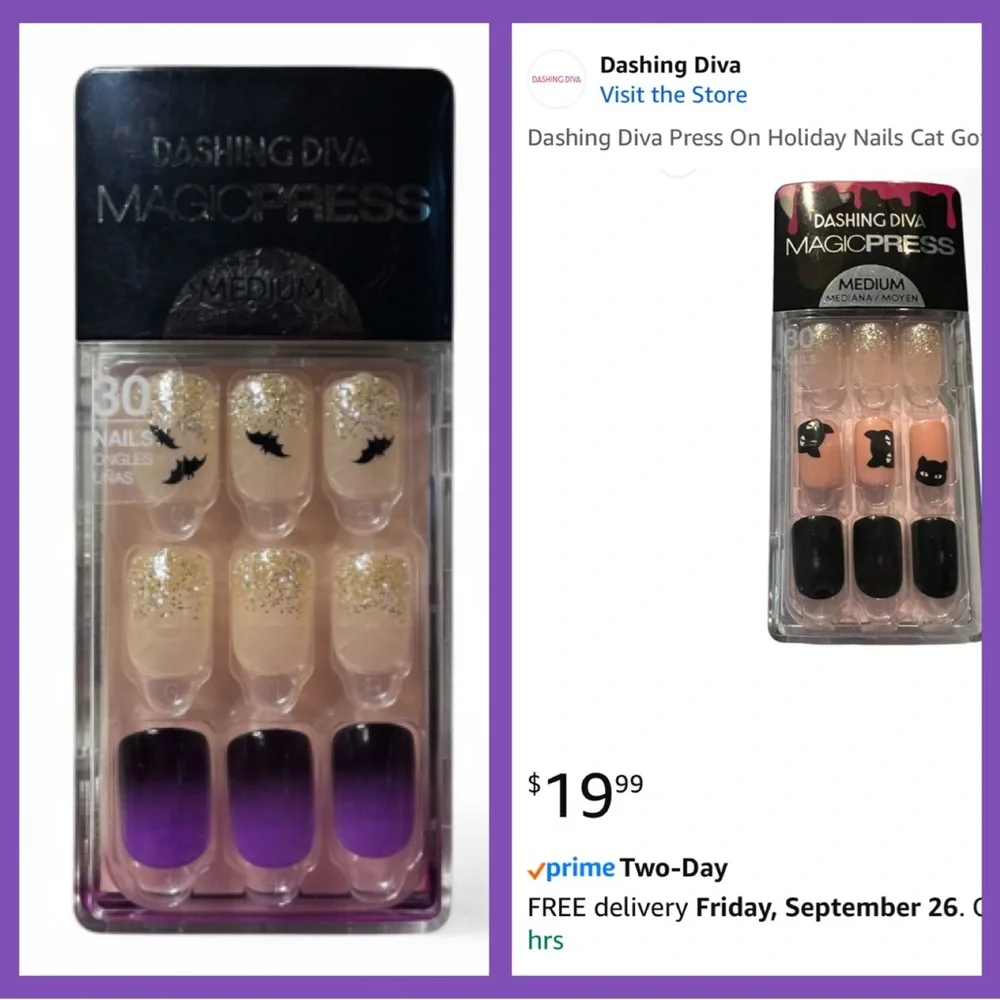3 sets Halloween Press on Nail kits 🎃 Dashing Diva Magic Press on manicure - Picture 2 of 8
